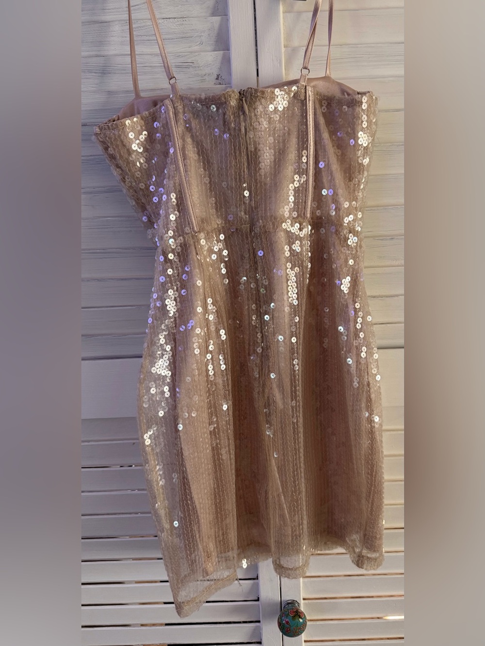Club L London Iridescent Sequin Mini Dress in Gold - Picture 5 of 5